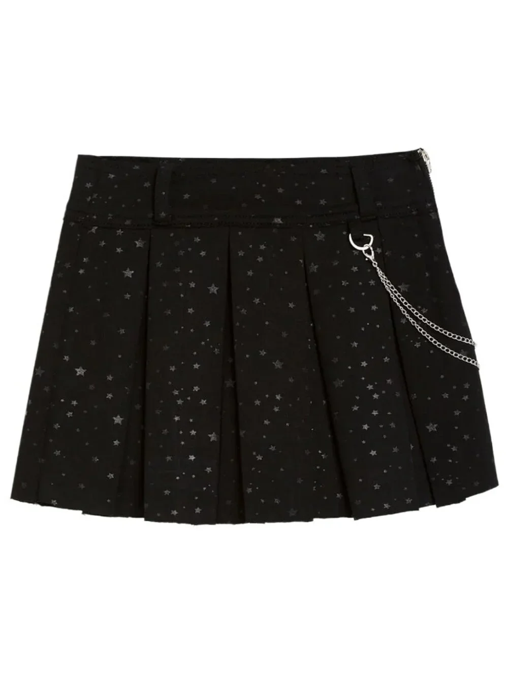 Girls Size 10 Black Star Pleated Skort Tractr Ponte Chain